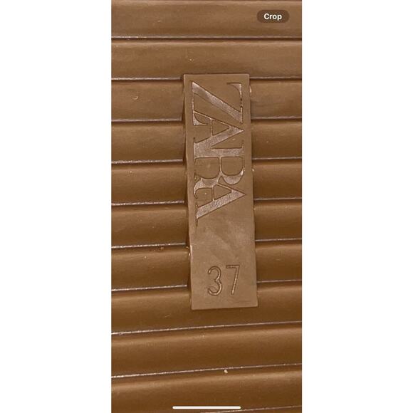 Zara 6.5 Taupe Cross Slide Sandals - Picture 6 of 7